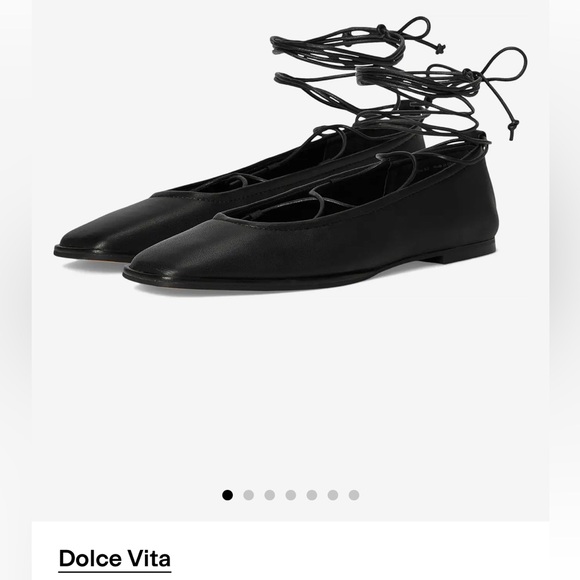 NWOTS Dolce Vita RYDER BALLET FLATS BLACK LEATHER size 9 - Picture 1 of 5